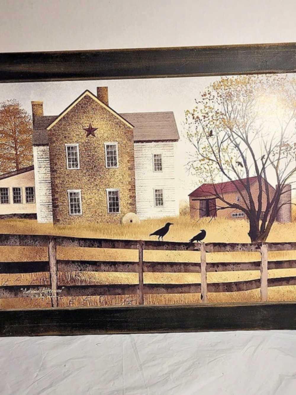 Autumn Afternoon By Billy Jacobs Crows Country Black Frame Rustic Farmhouse